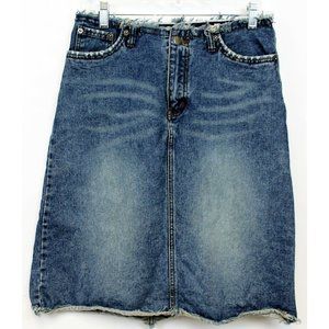 Samuel & Kevin Winter 2002 Jean Cutoff Skirt Distressed Edges Women's Sz 27